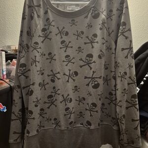 Torrid Gray Floral Crewneck Sweater
